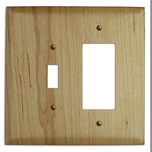 Oversized Discontinued Maple Wood Toggle / Rocker Cover Plate