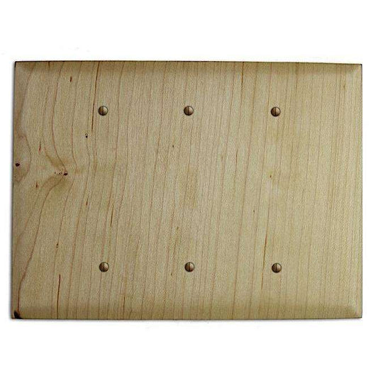 Maple Wood Triple Blank Cover Plate:Wallplates.com