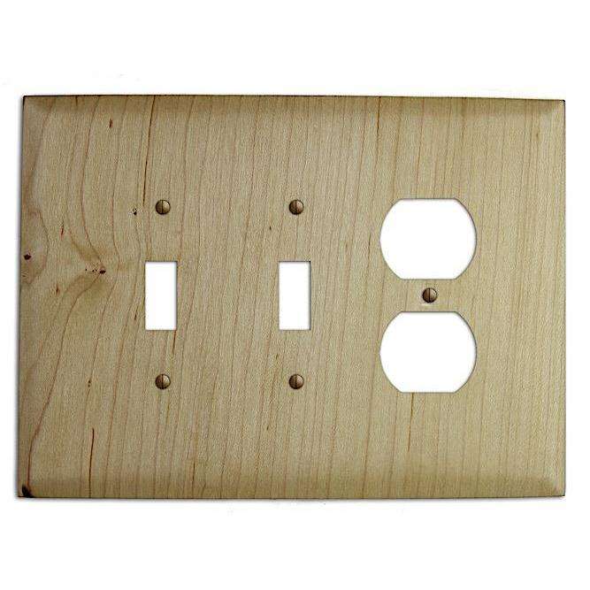 Maple Wood 2 Toggle / Duplex Outlet Cover Plate:Wallplates.com