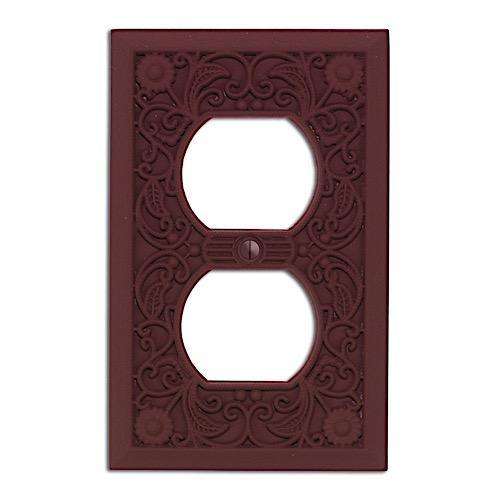 Merlot Filigree Shabby Chic 1 Duplex Outlet:Wallplatesonline.com