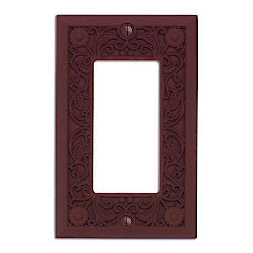 Merlot Filigree Shabby Chic 1 Rocker (GFI):Wallplatesonline.com