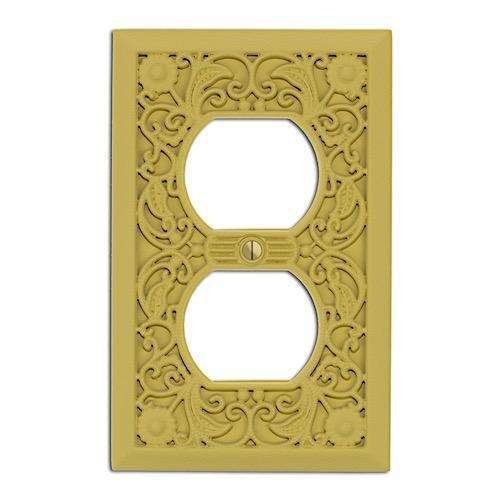 Vintage Mustard Filigree Shabby Chic 1 Duplex Outlet:Wallplatesonline.com
