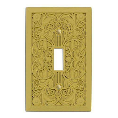 Vintage Mustard Filigree Shabby Chic Cover Plates:Wallplatesonline.com