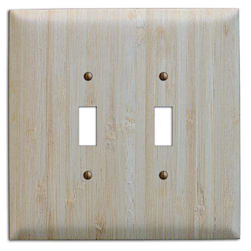 Natural Bamboo Wood Double Toggle Switchplate:Wallplates.com