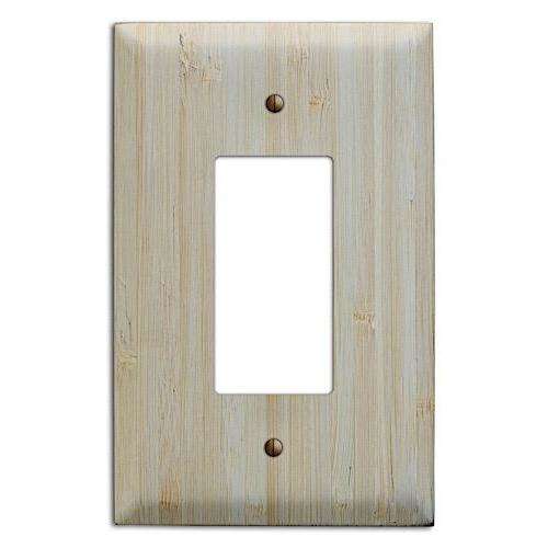 Oversized Discontinued Natural Bamboo Wood Single Rocker Cover Plate