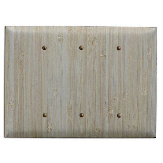 Natural Bamboo Wood Triple Blank Cover Plate:Wallplates.com