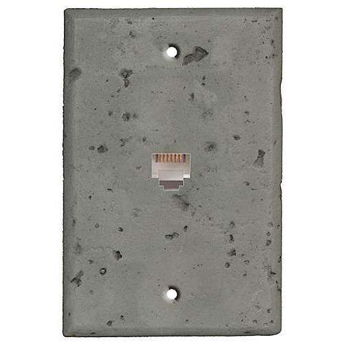 Gray Stone Phone Hardware with Plate - Wallplatesonline.com