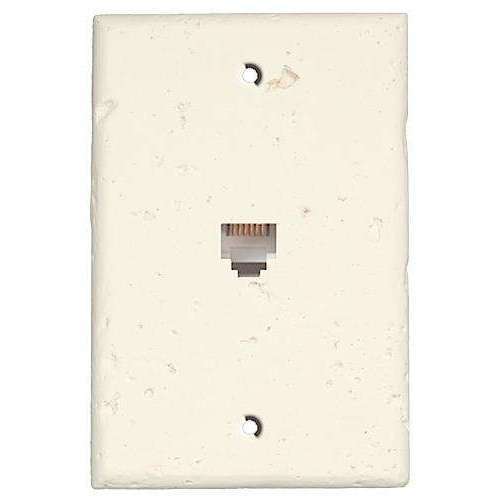 White Stone Phone Hardware with Plate:Wallplatesonline.com