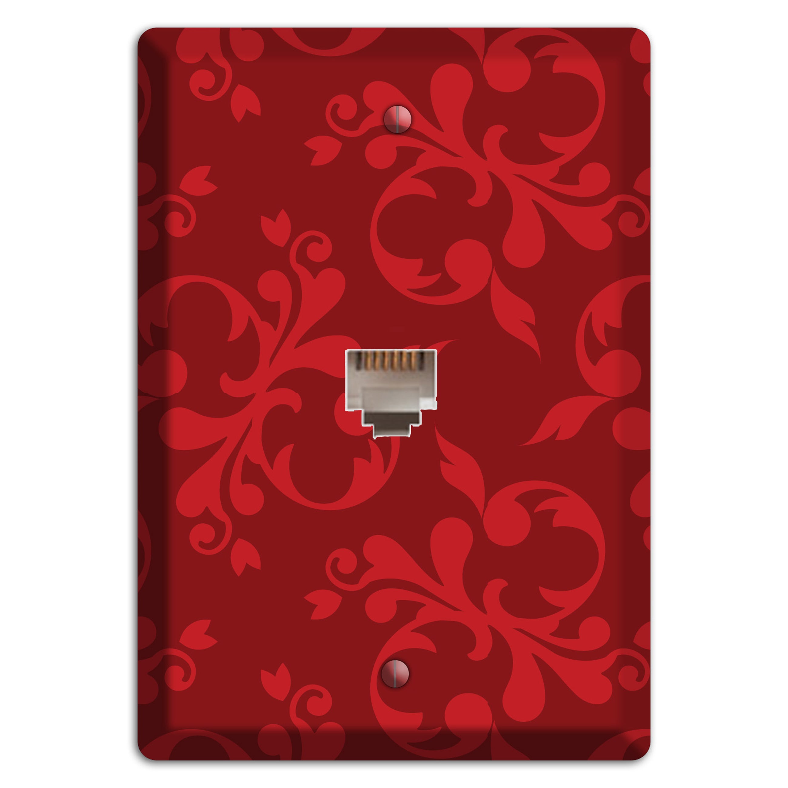 Red Victorian Toile Phone Wallplate