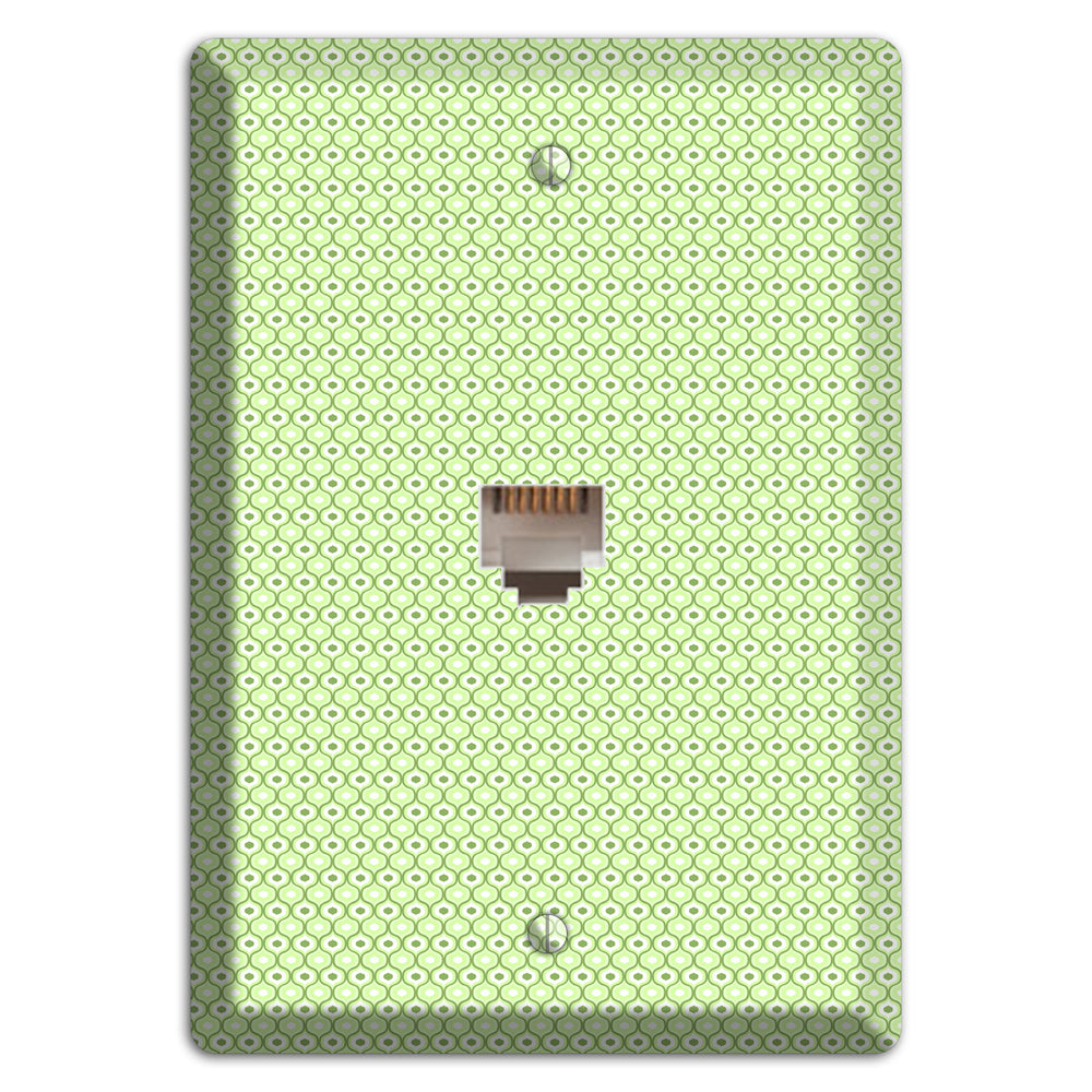 Multi Green Tiny Double Scallop Phone Wallplate