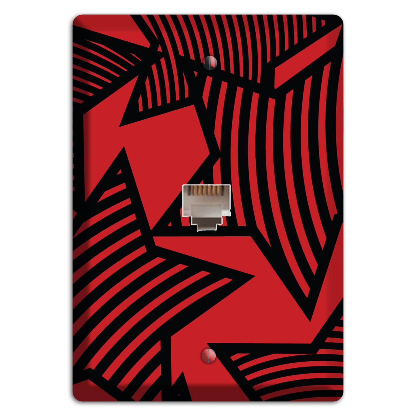 Red with Large Black Stars Phone Wallplate