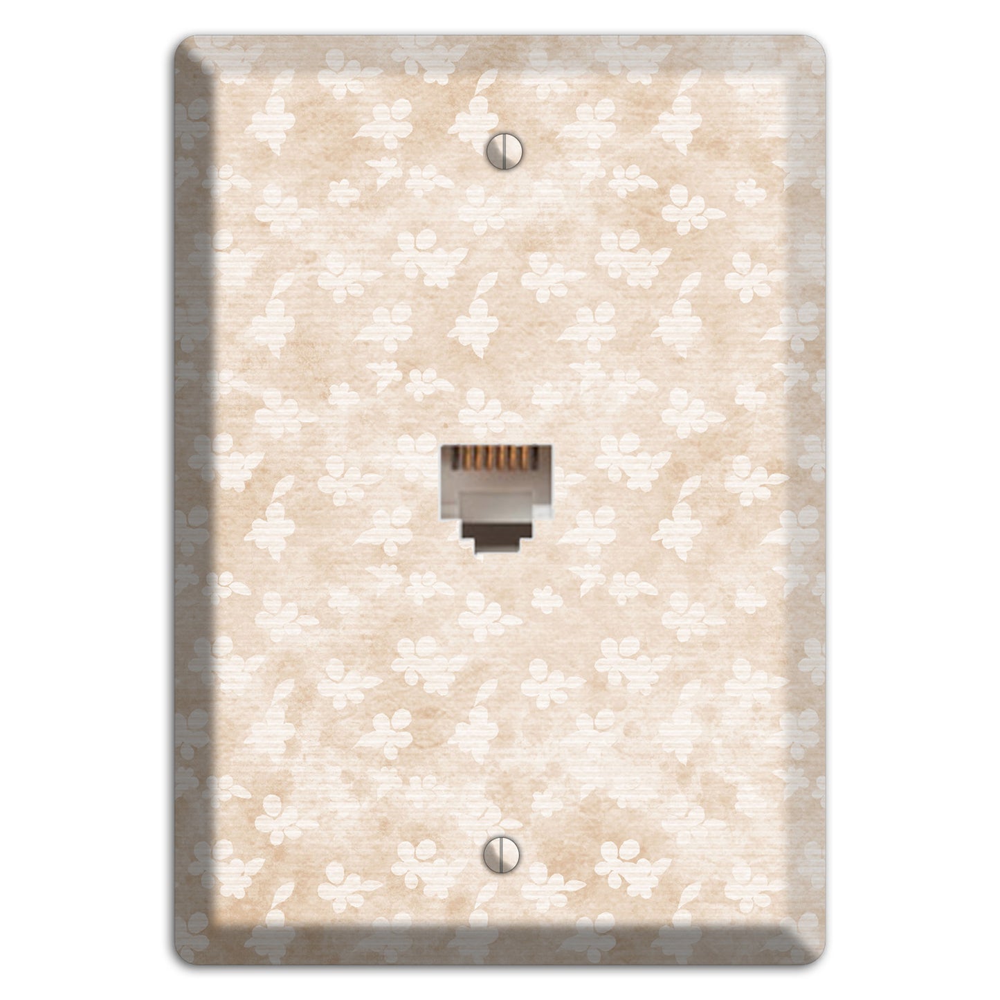 White Linen Neutral Texture Phone Wallplate
