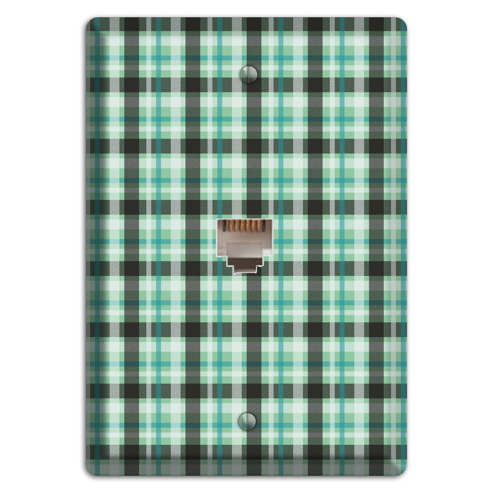 Multi Green Plaid Phone Wallplate