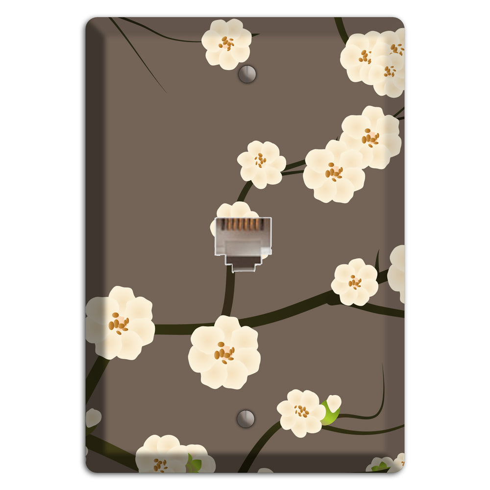 Yellow and Brown Cherry Blossoms Phone Wallplate