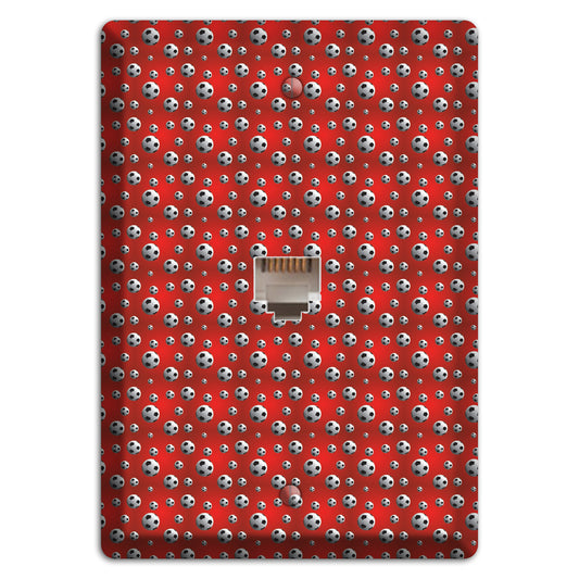Red with Soccer Balls Phone Wallplate
