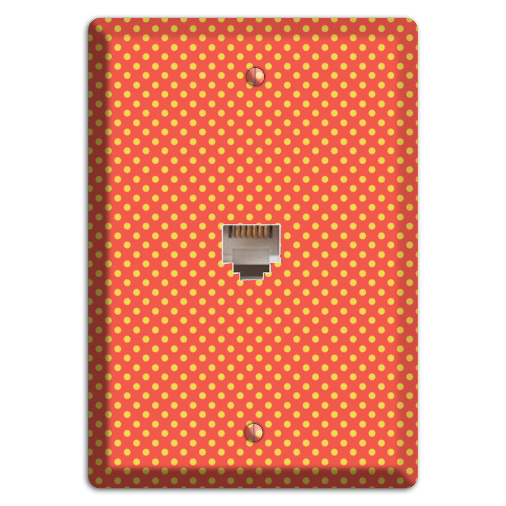 Orange Multi Tiny Polka Dots Phone Wallplate