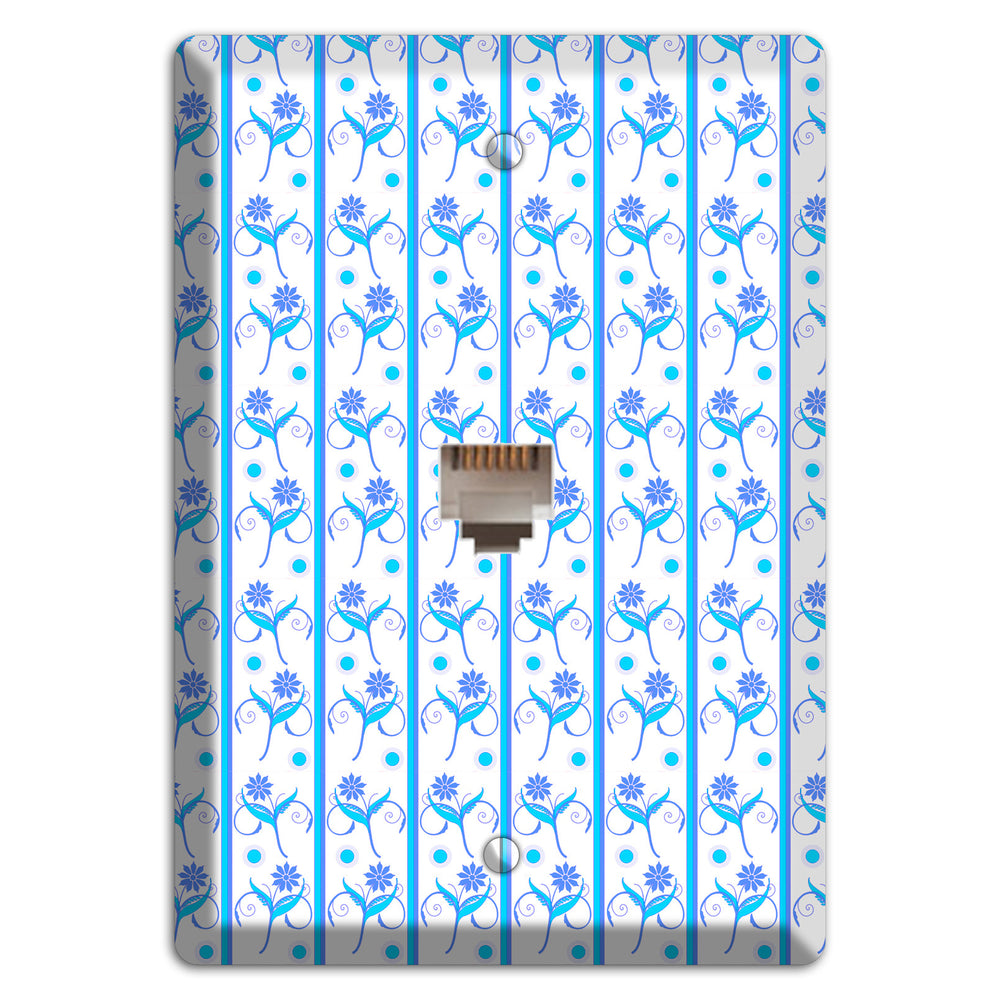 Blue Floral Pattern Phone Wallplate
