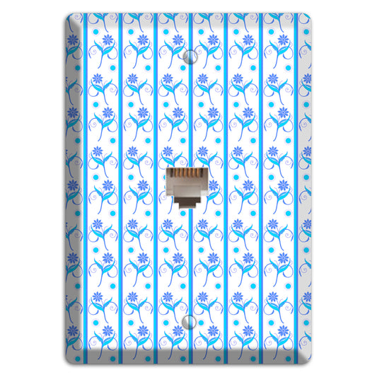 Blue Floral Pattern Phone Wallplate