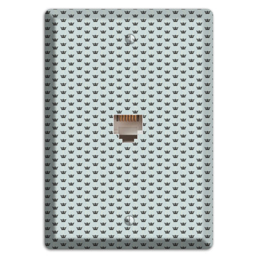 Dusty Blue with Crowns Phone Wallplate
