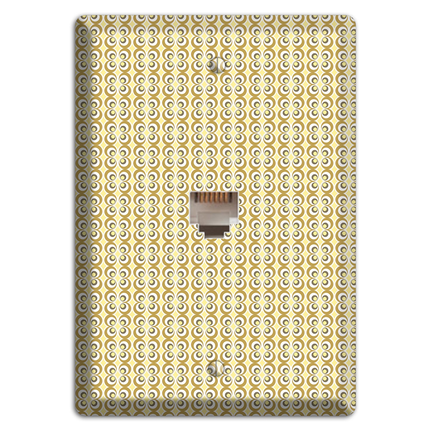 Yellow Offset Bullseye Phone Wallplate