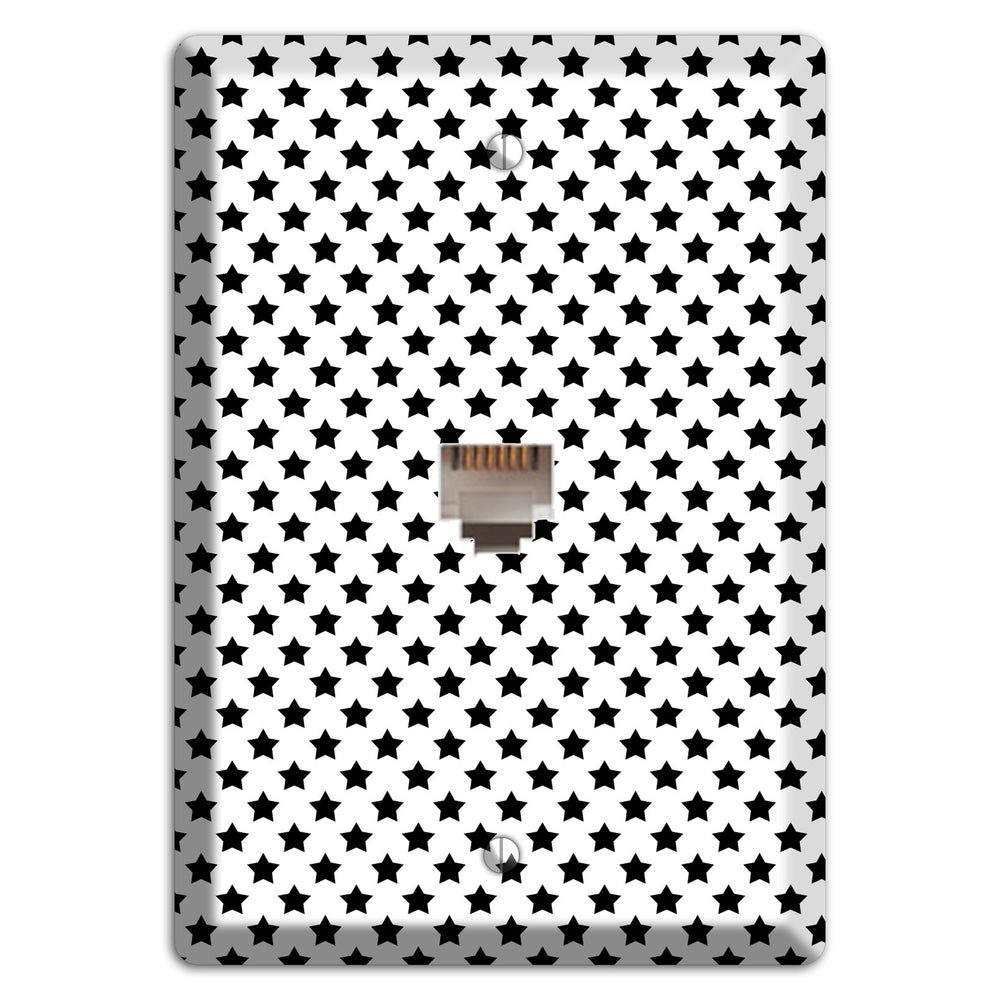 White with Black Stars Phone Wallplate