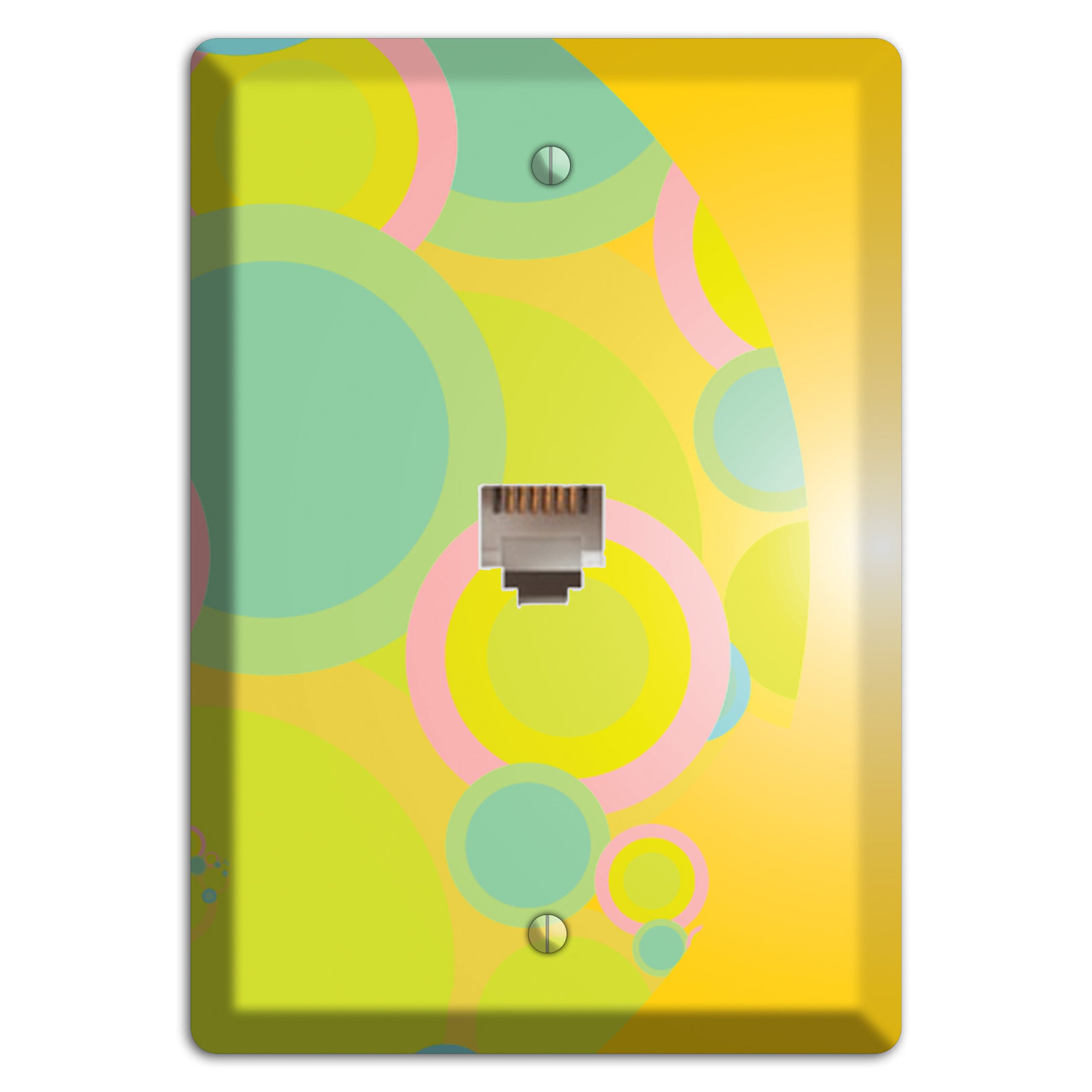 Yellow Circles Phone Wallplate