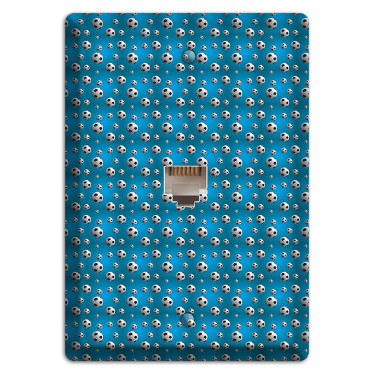 Blue with Soccer Balls Phone Wallplate