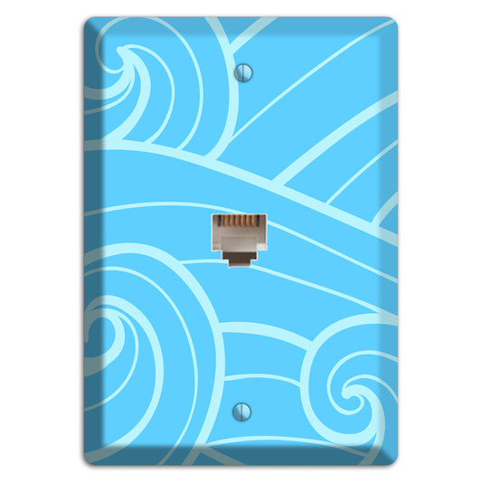 Abstract Curl Blue Phone Wallplate