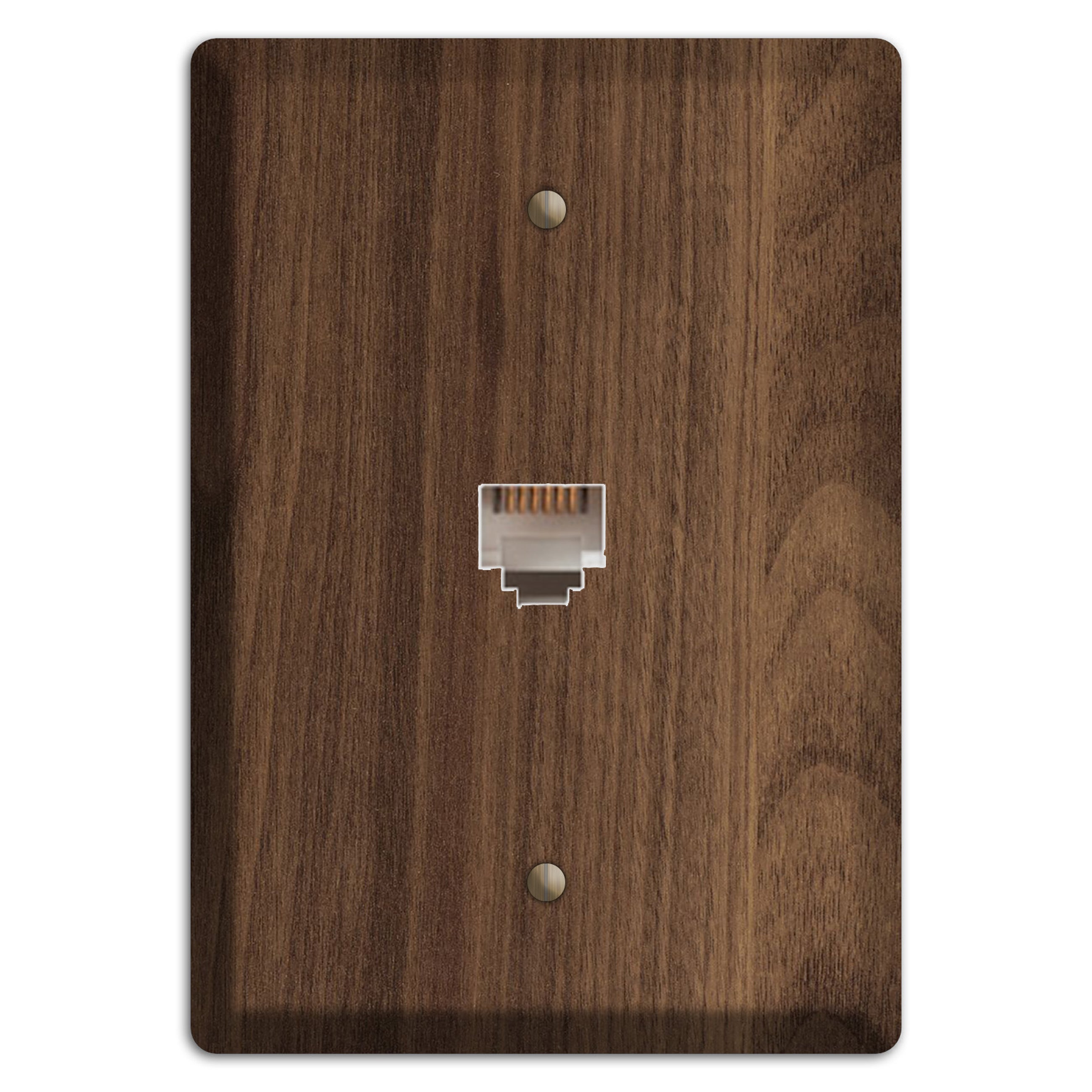Walnut Wood Phone Hardware with Plate