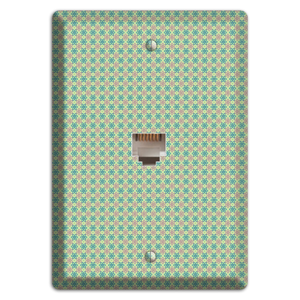 Multi Green Foulard Phone Wallplate