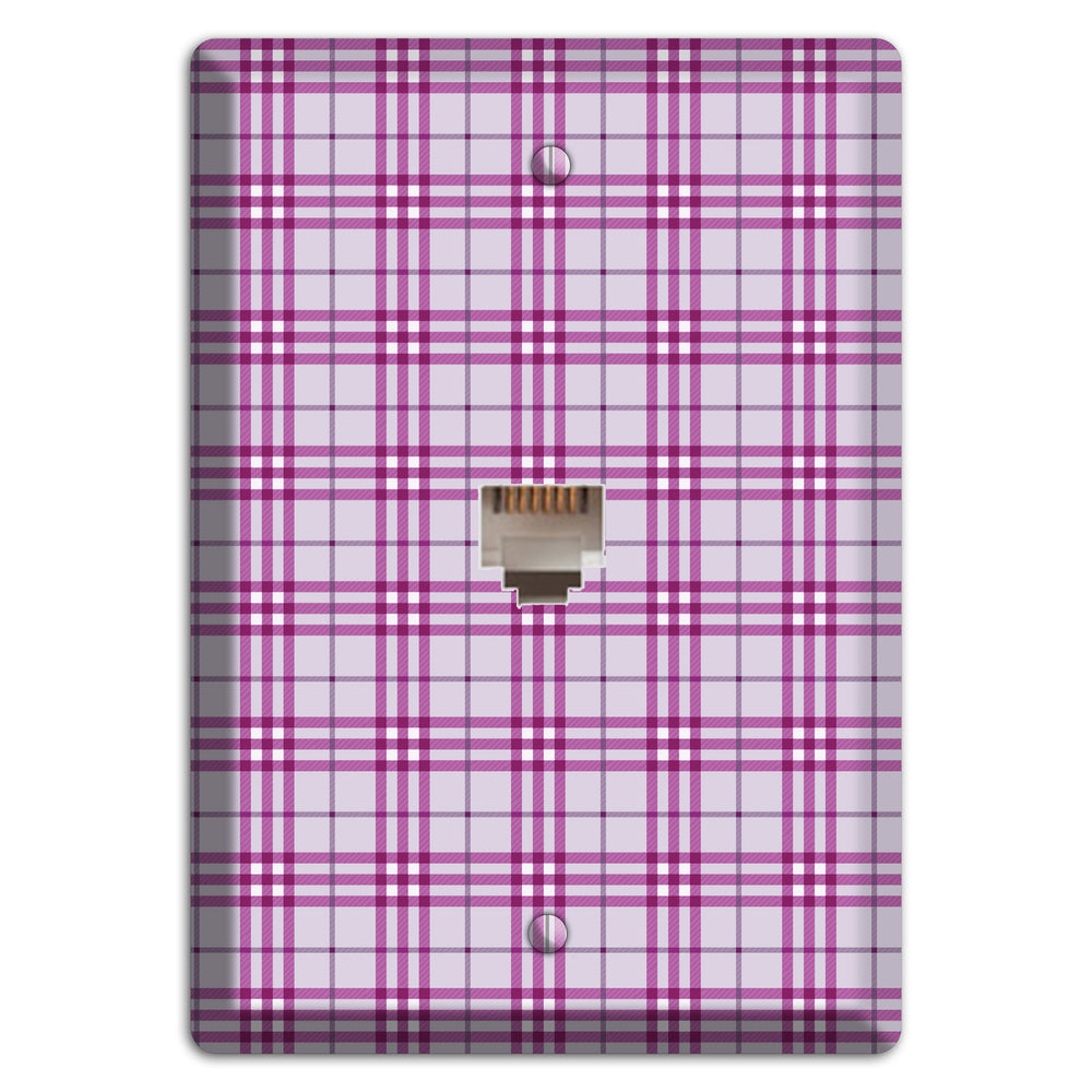 Purple Plaid Phone Wallplate