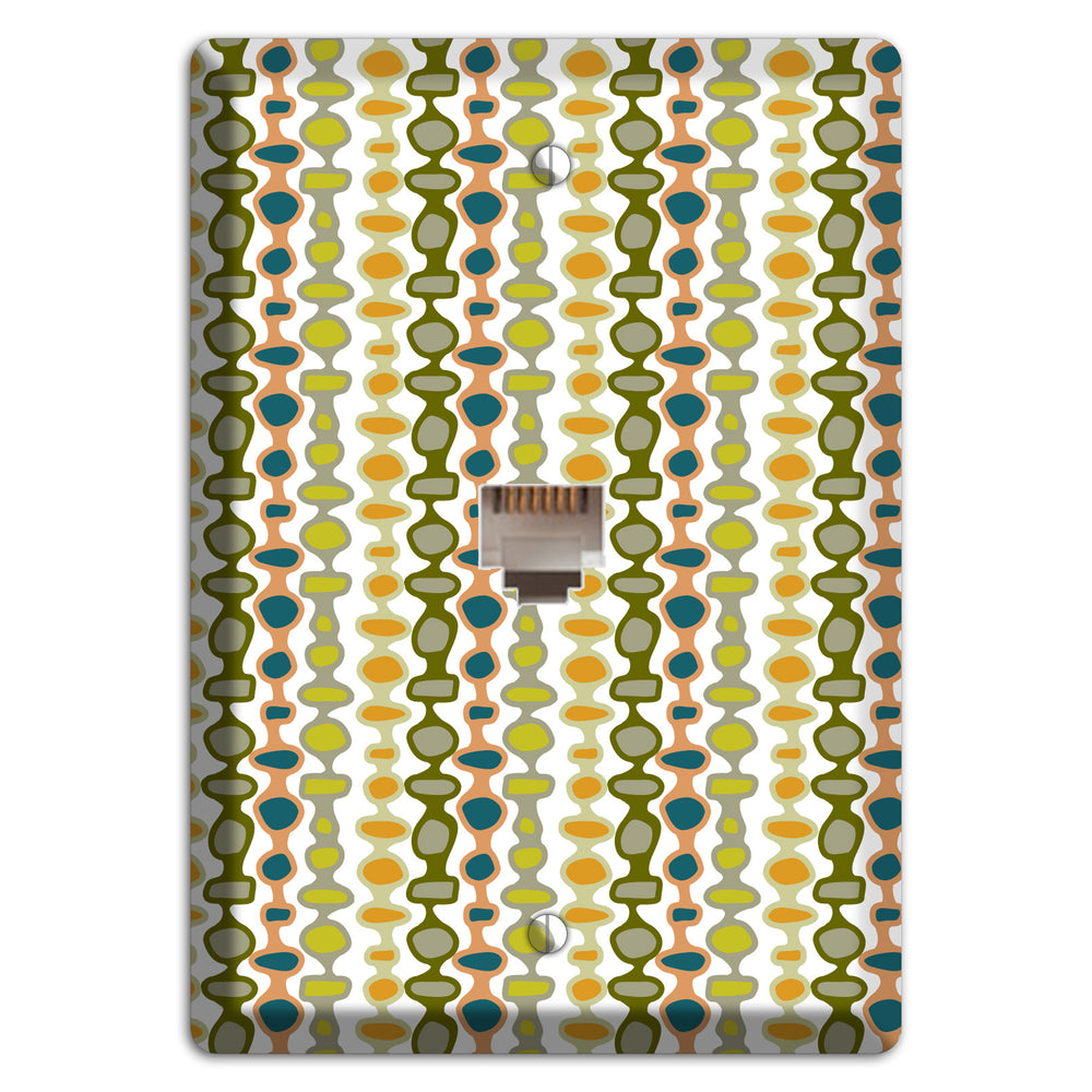 Multi Olive and Mustard Bead and Reel Phone Wallplate
