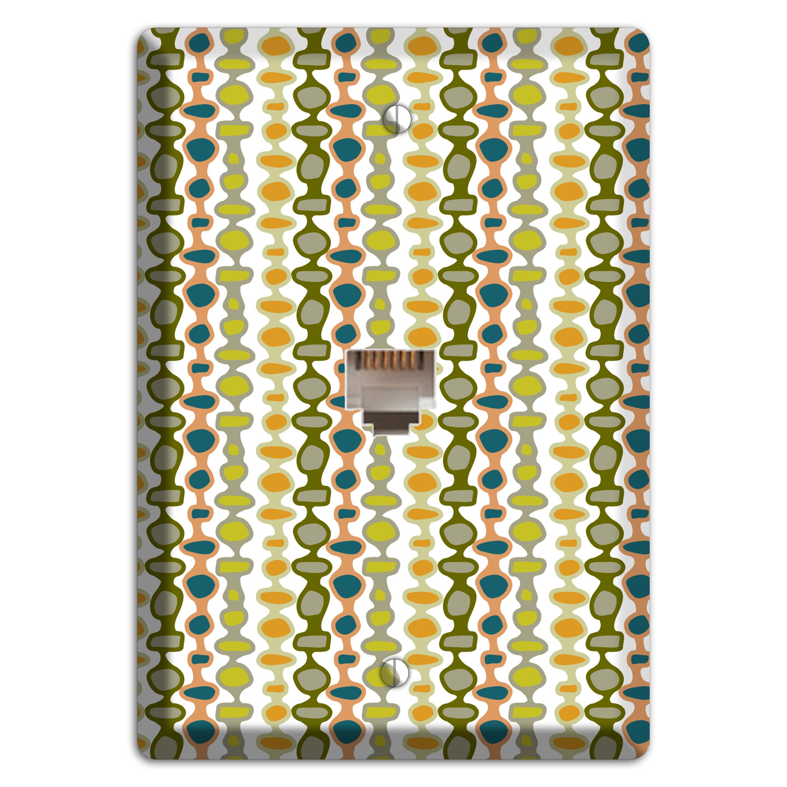 Multi Olive and Mustard Bead and Reel Phone Wallplate