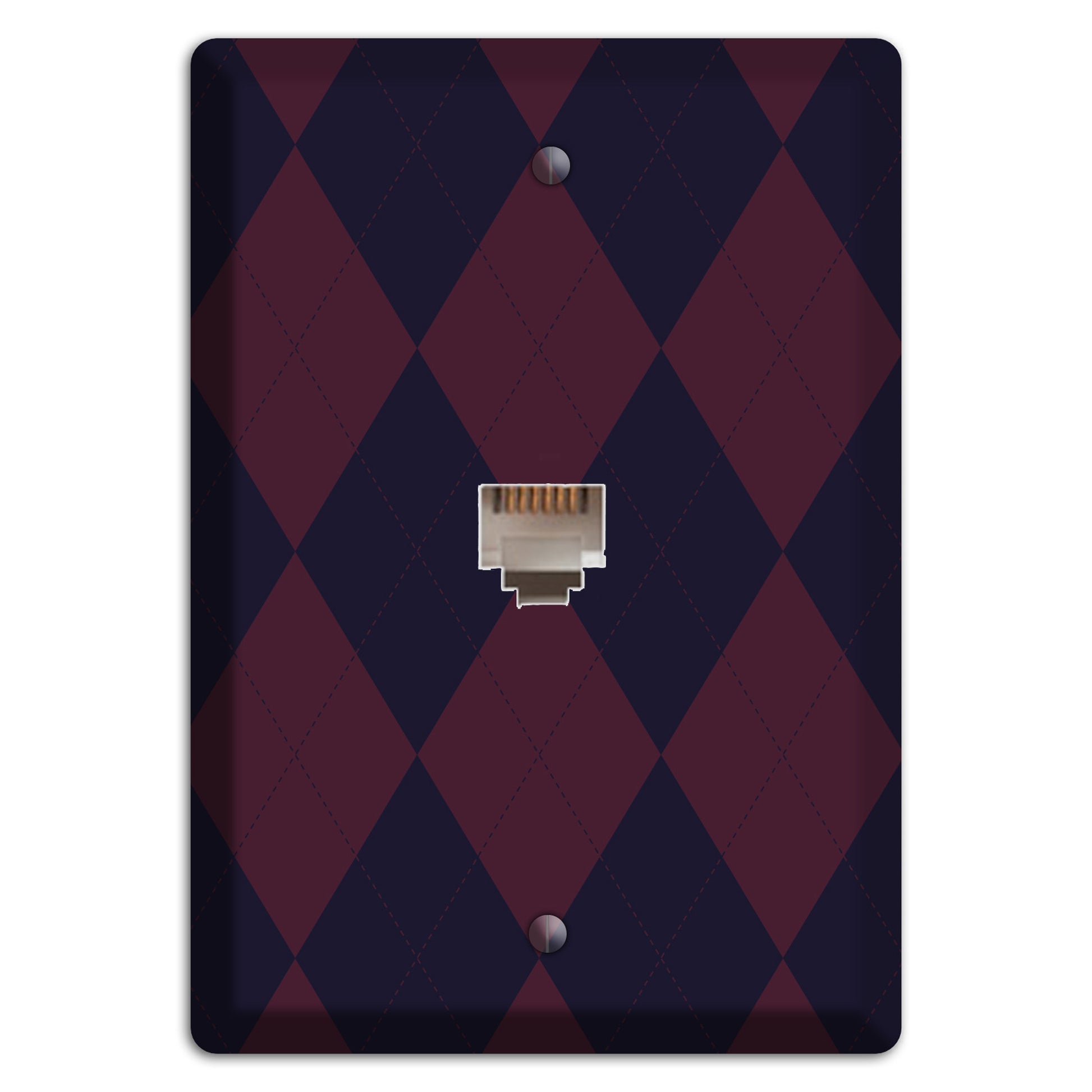 Dark Purple Argyle Phone Wallplate
