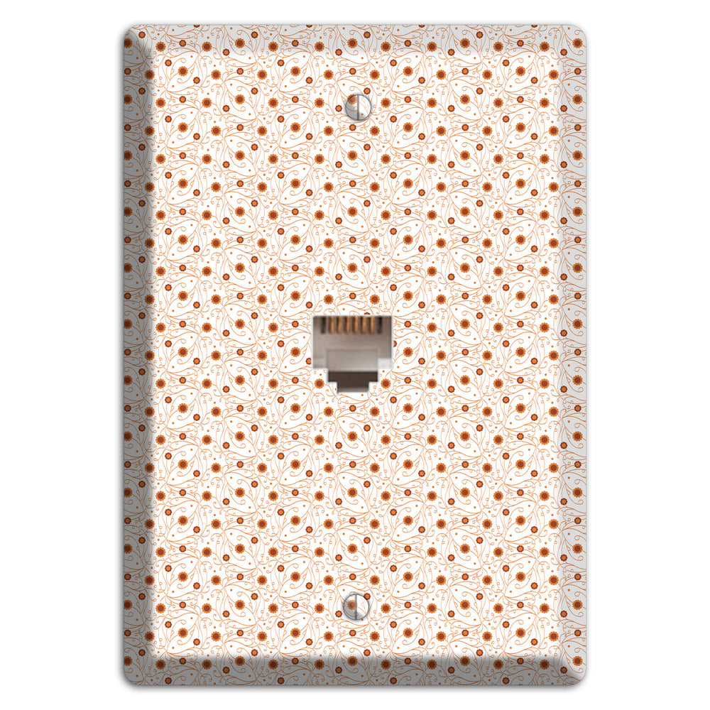 Tiny White Vine Floral Phone Wallplate