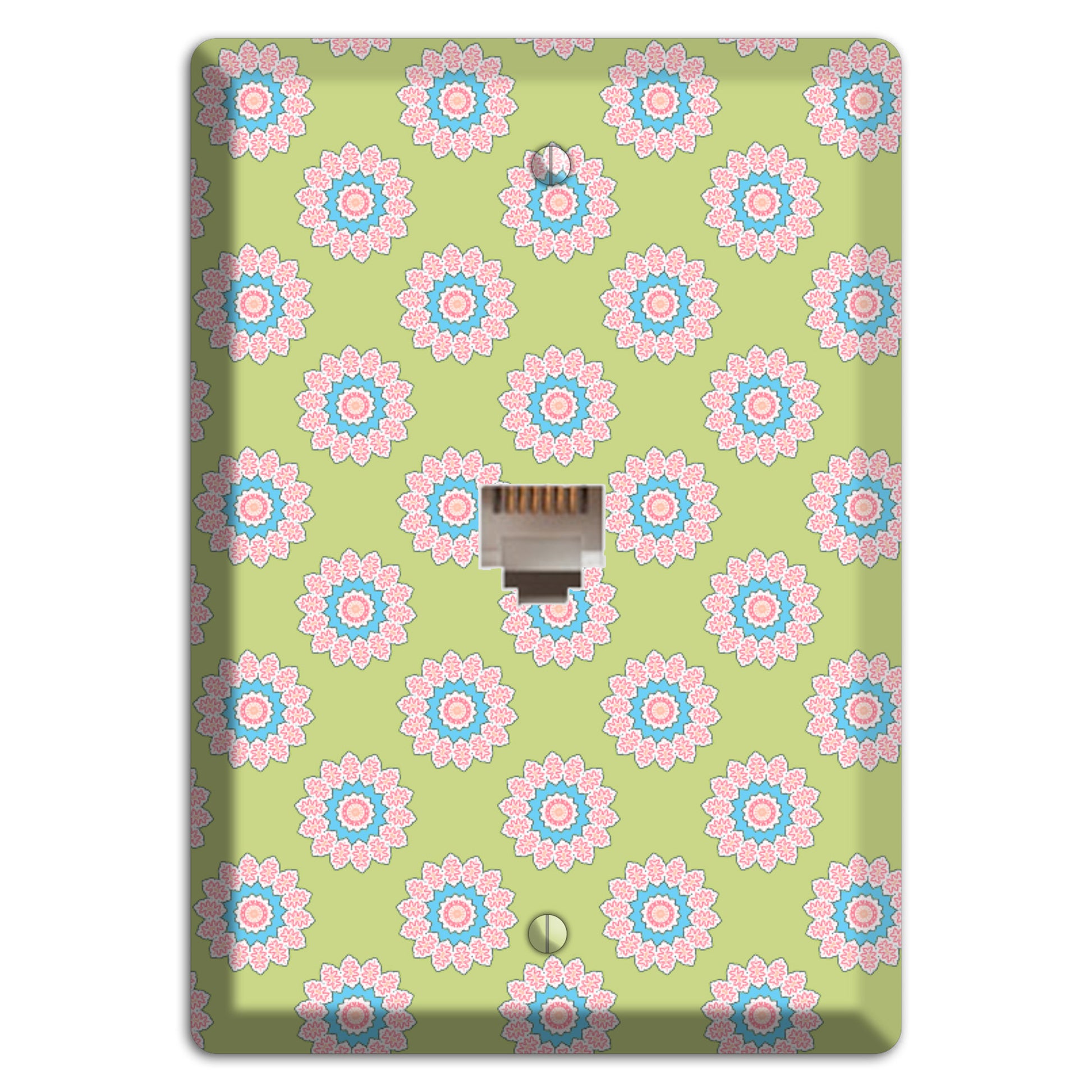 Lime with Suzani Dots Phone Wallplate