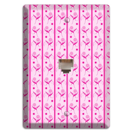 Pink Floral Pattern Phone Wallplate