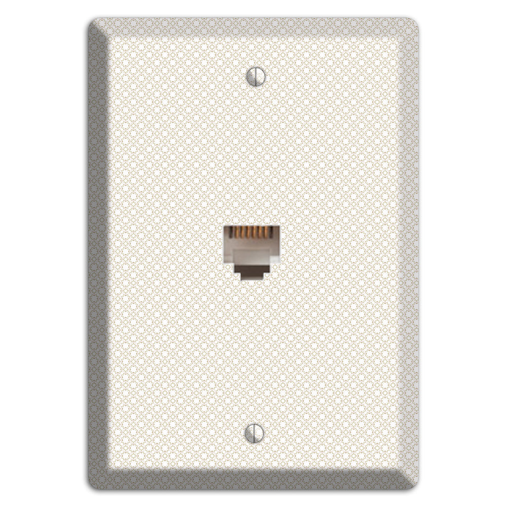 Off White Geometric Phone Wallplate