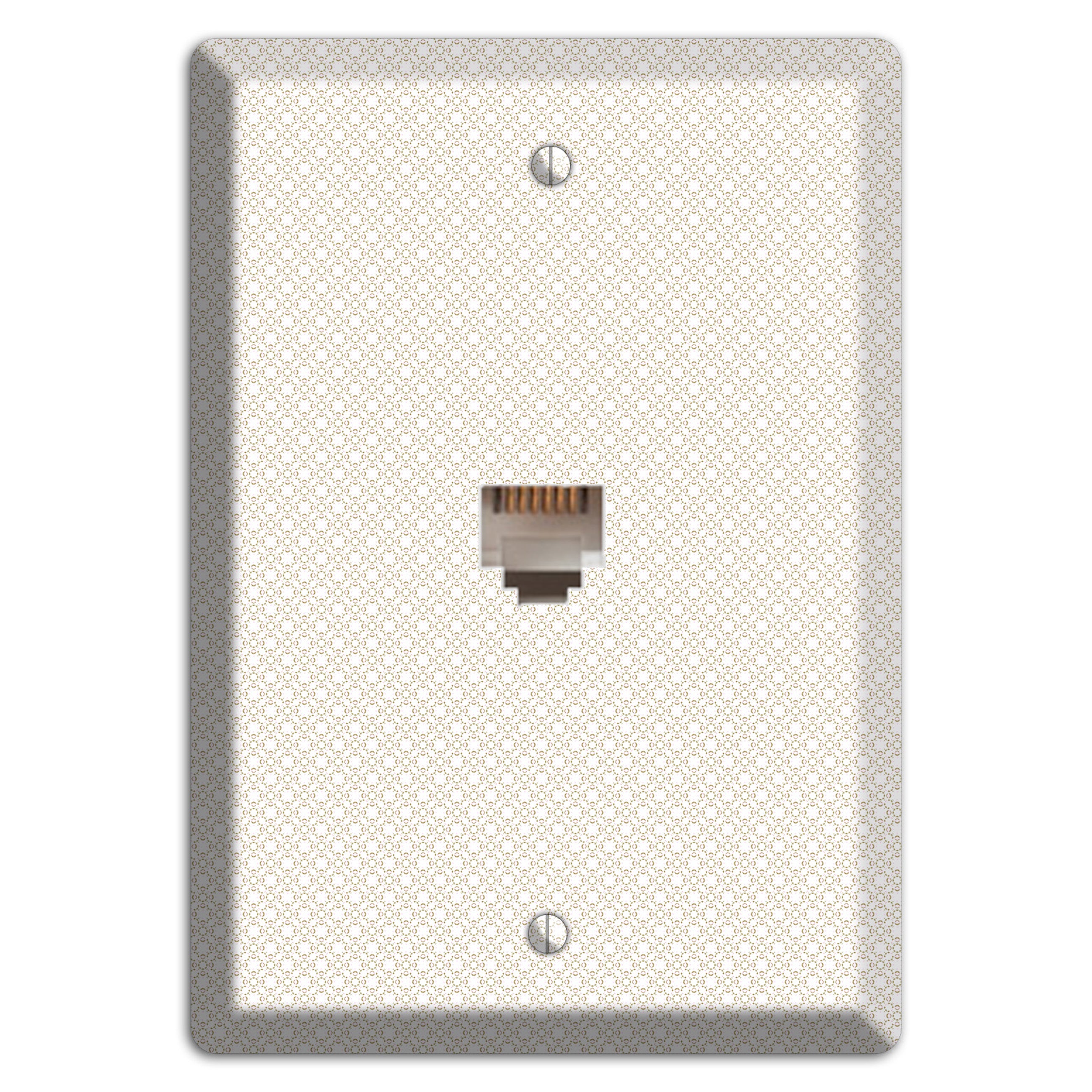 Off White Geometric Phone Wallplate