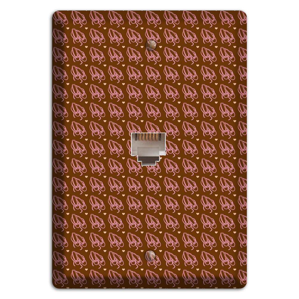 Brown with Pink Ballet Slippers Phone Wallplate