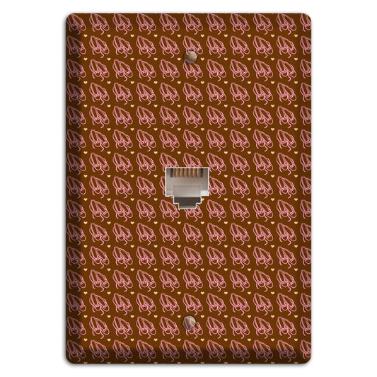Brown with Pink Ballet Slippers Phone Wallplate