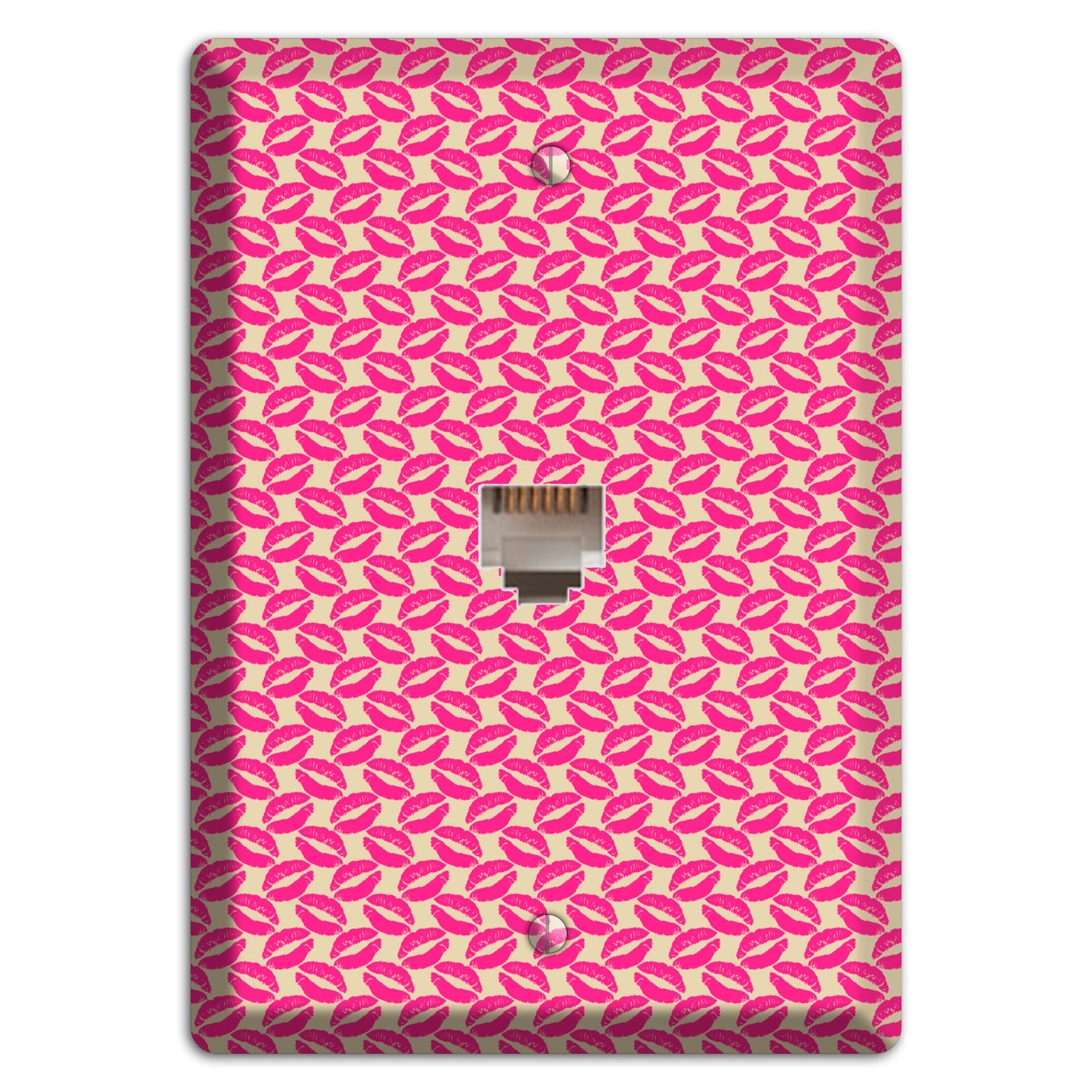 Pink Kisses Phone Wallplate