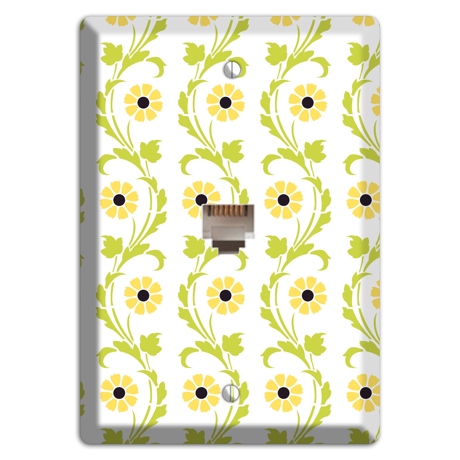 Green Vine Floral Phone Wallplate