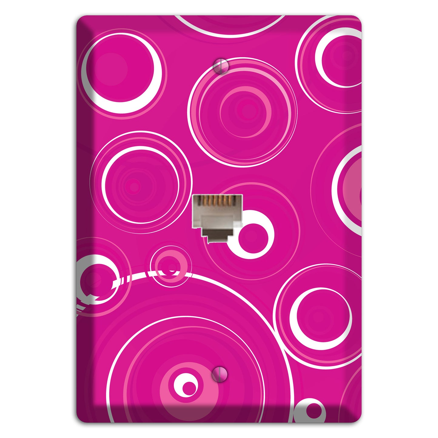 Dark Pink Circles Phone Wallplate