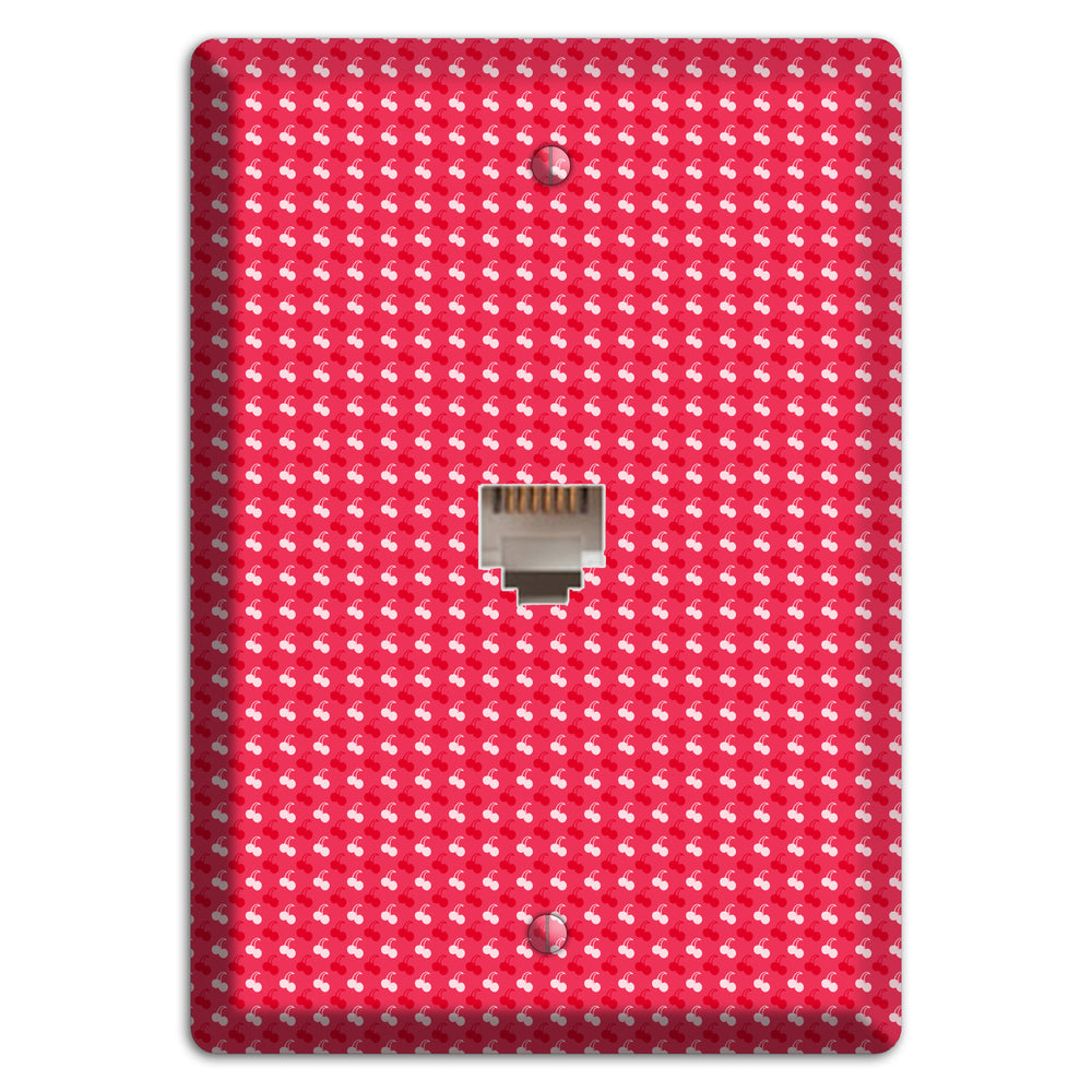 Red with White Motif Phone Wallplate