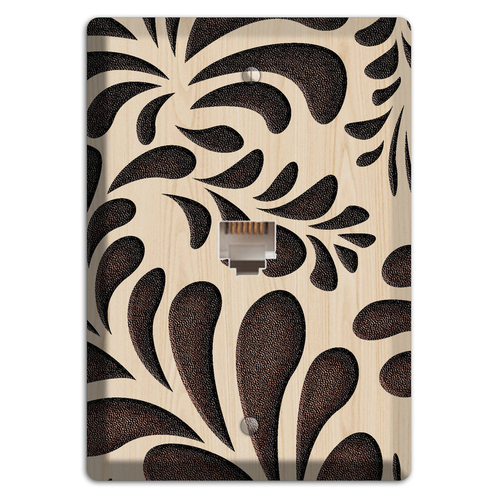 Herati Wood Lasered Phone Wallplate