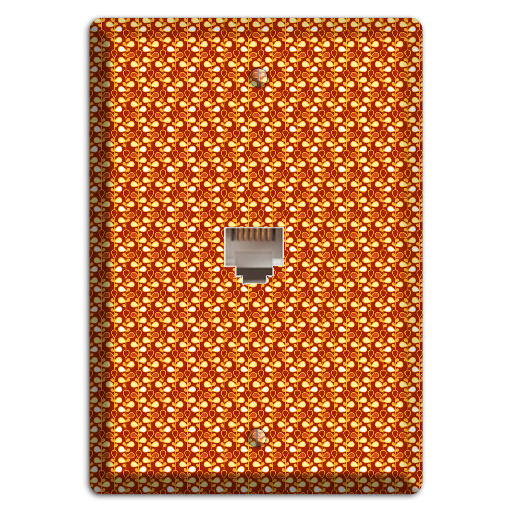 Tiny Maroon Teardrop Vine Phone Wallplate