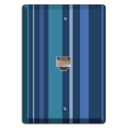 Multi Blue Vertical Stripes Phone Wallplate