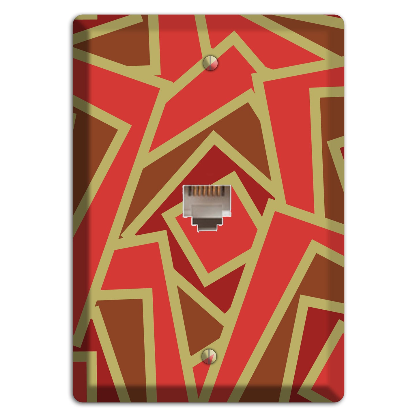 Red and Brown Retro Cubist Phone Wallplate