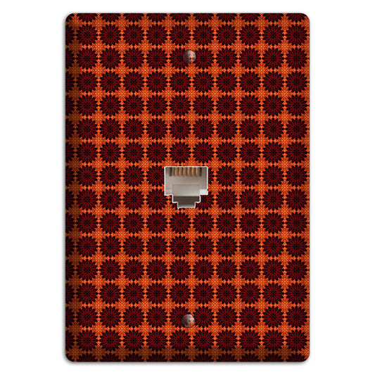 Red with Tiled Maroon Foulard Phone Wallplate
